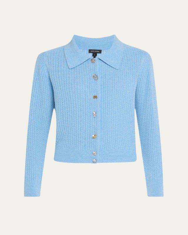 Charm Wool-Cashmere Cable Knit Cardigan